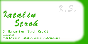 katalin stroh business card